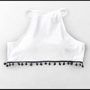 High neck bathing suit top